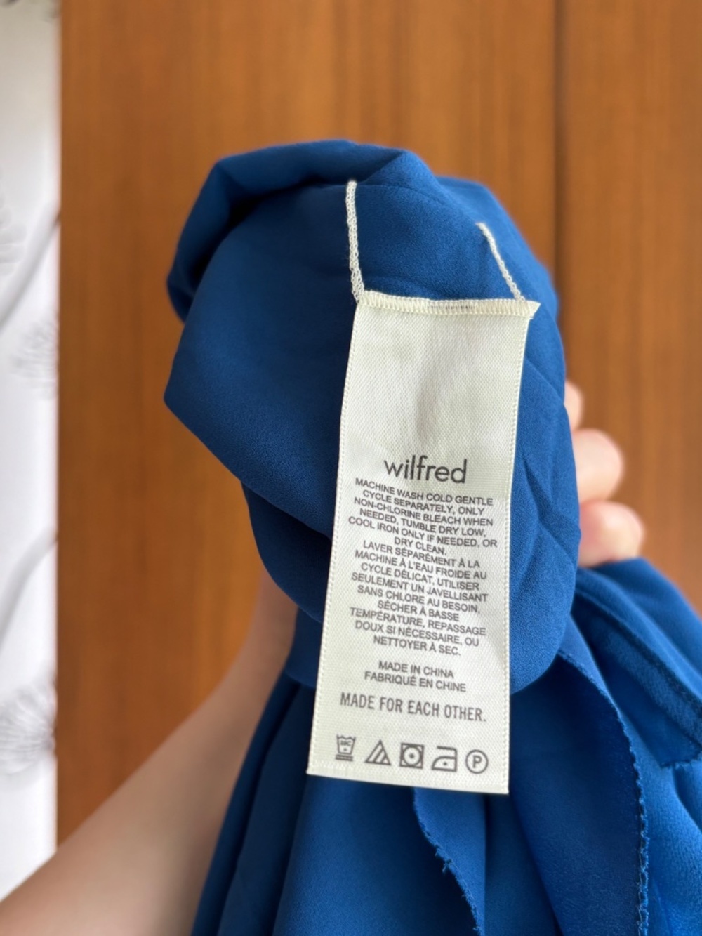 Aritzia Wilfred Emmylou Chiffon Squareneck Mini Dress Blue NWT Size 2 - Picture 15 of 16